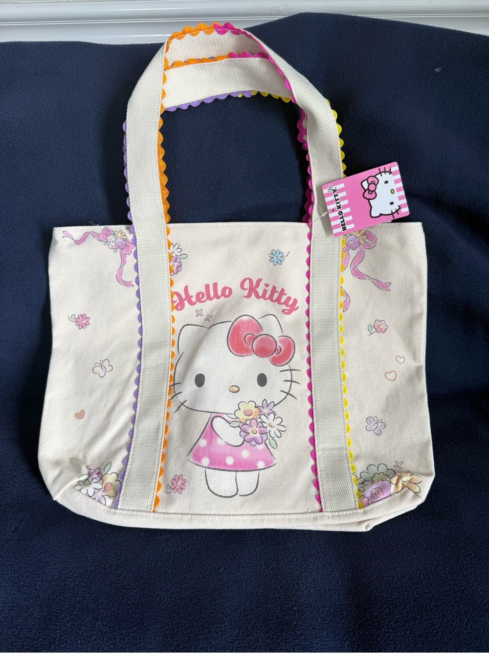 Hello Kitty Canvas Tote Bag Large NWT